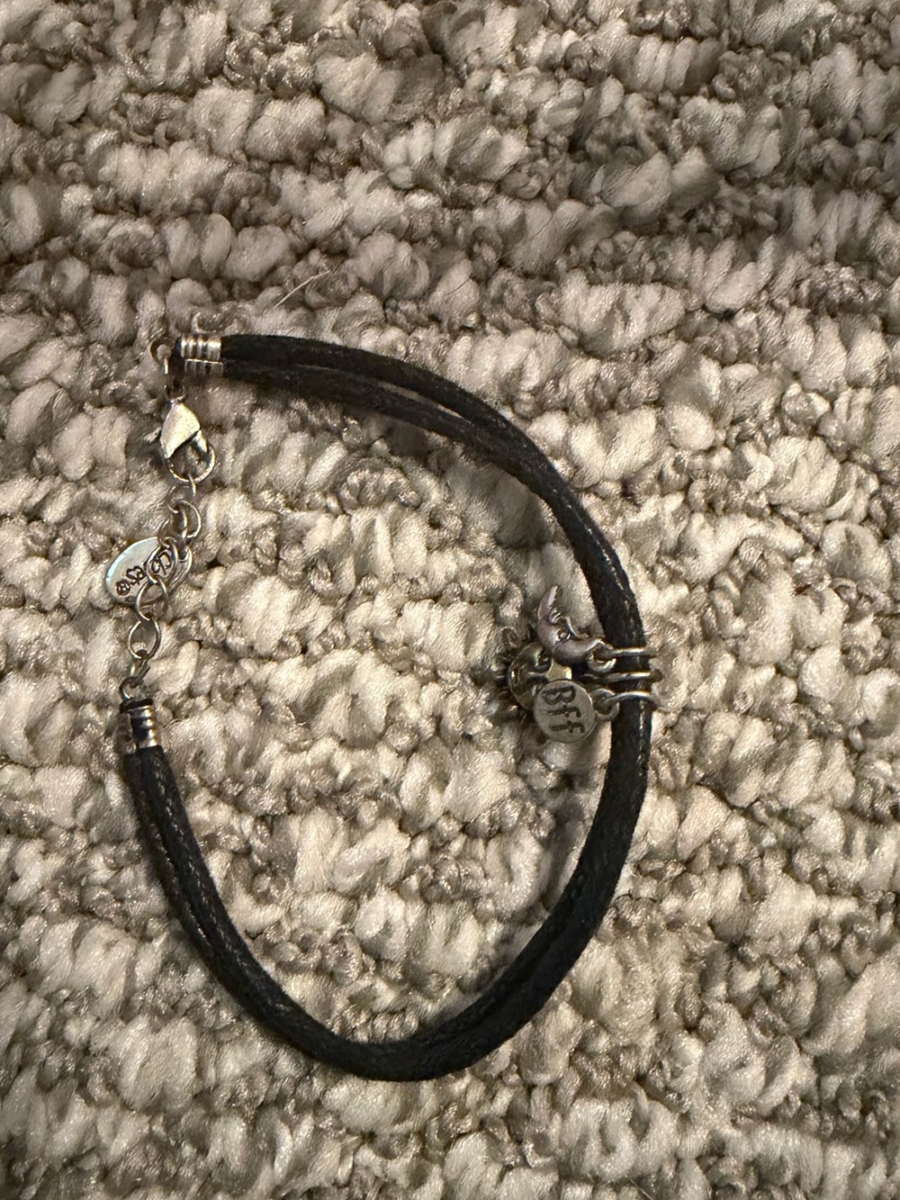 Black Braided Cord Bracelet with Sun and Moon Charms